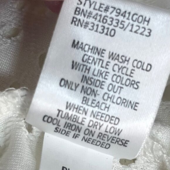 Knitworks Eyelet Zip-Up Jacket Girls  Size 16 White Plus Size Front Zipper - Picture 10 of 10